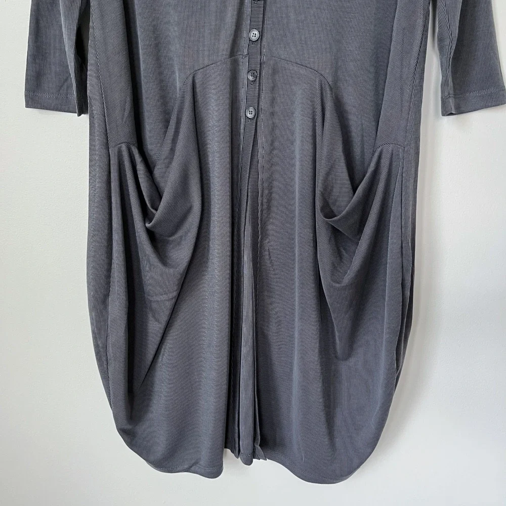NEW‎ Alembika Essential Draped Cocoon Jacket Grey Womens 4-6
